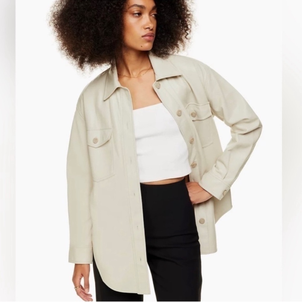 Aritzia Wilfred Vegan Leather shacket